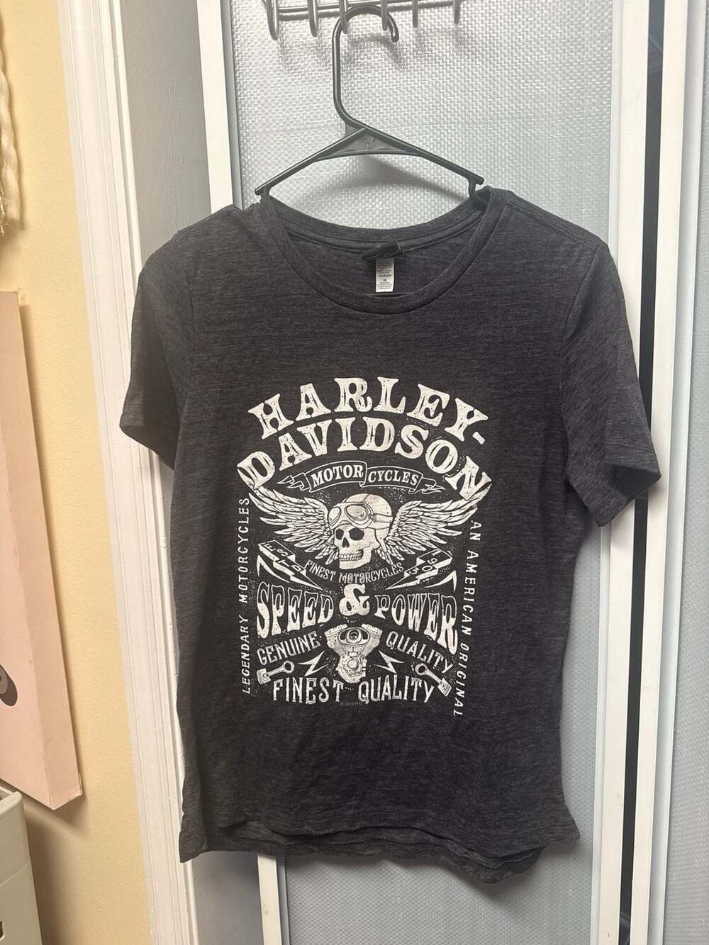 Harley-Davidson Adamec Jacksonville FL Winged Skull Graphic T-Shirt Size S